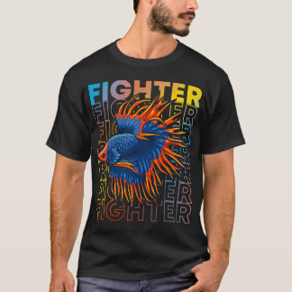 T-shirt Combattant Siamois de Style 80's Betta Fish
