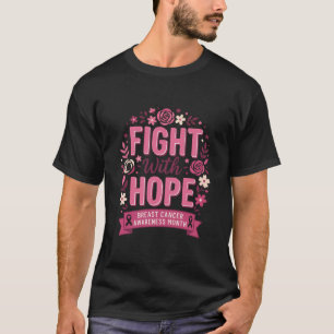 T-shirt Combattez avec l'espoir Ruban rose floral Cancer d