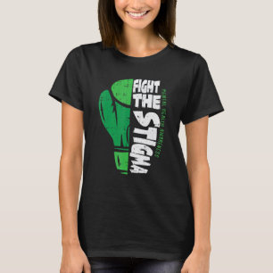 T-shirt Combattons la stigmatisation Ruban vert de sensibi