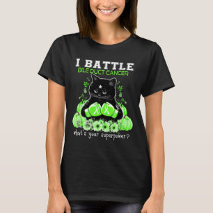 T-shirt Combattons le cancer des voies biliaires Chat amus