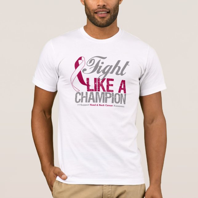 T-shirt Combattre comme un champion de la tête et du cance (Devant)