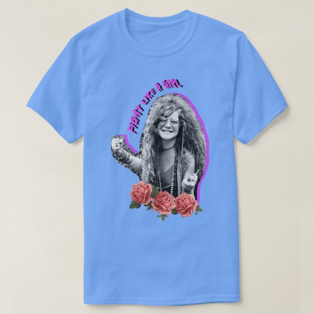 T-shirt Combattre comme un collage de fille (Design devant)