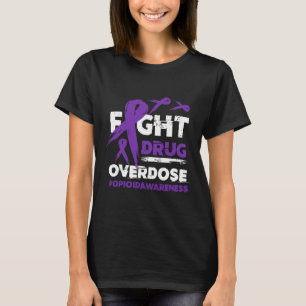 T-shirt Combattre la surdose de drogue Pruple Ribbon Opioï