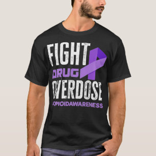 T-shirt Combattre la surdose de drogue Pruple Ribbon Opioï