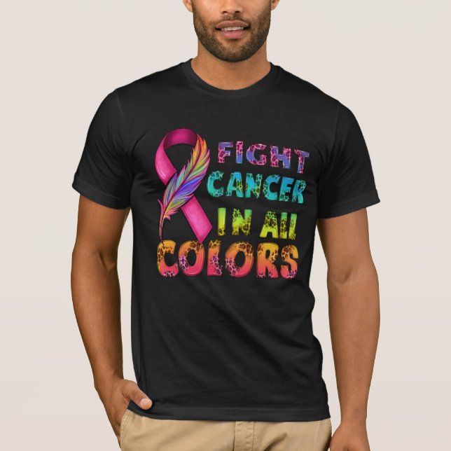 T-shirt combattre le cancer dans toutes les couleurs chemi (Devant)