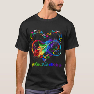 T-shirt Combattre Le Cancer Dans Toutes Les Couleurs Ruban