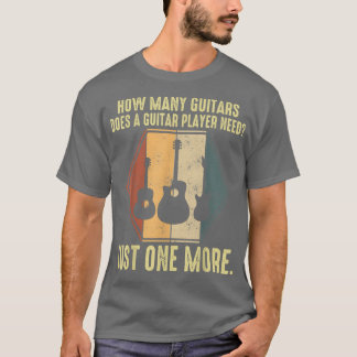 T-shirt Combien de Guitares Guitares Joueurs Musique Rock 