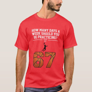 T-shirt Combien de jours drôle 67 Meme Basketball Citation