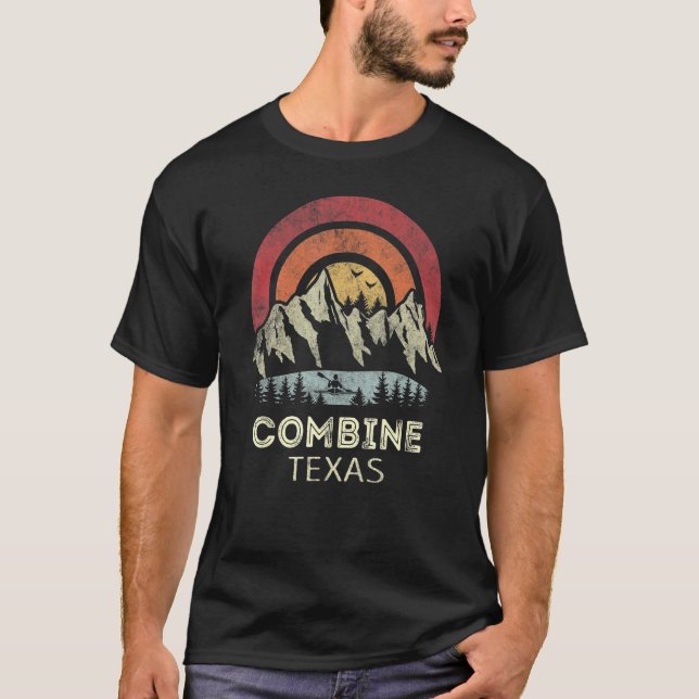 T-shirt Combine Texas Mountain Sunset Sunrise Kayaking (Devant)