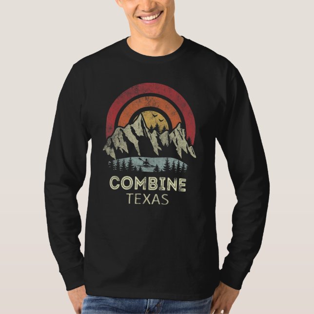 T-shirt Combine Texas Mountain Sunset Sunrise Kayaking (Devant)