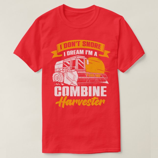 T-shirt Combiner un conducteur de moissonneuse agricole fe (Design devant)