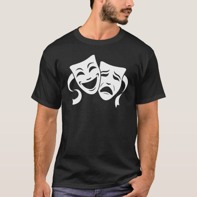 T-shirt Comédie & Tragédie Théâtre Masques blancs Hommes F (Devant)