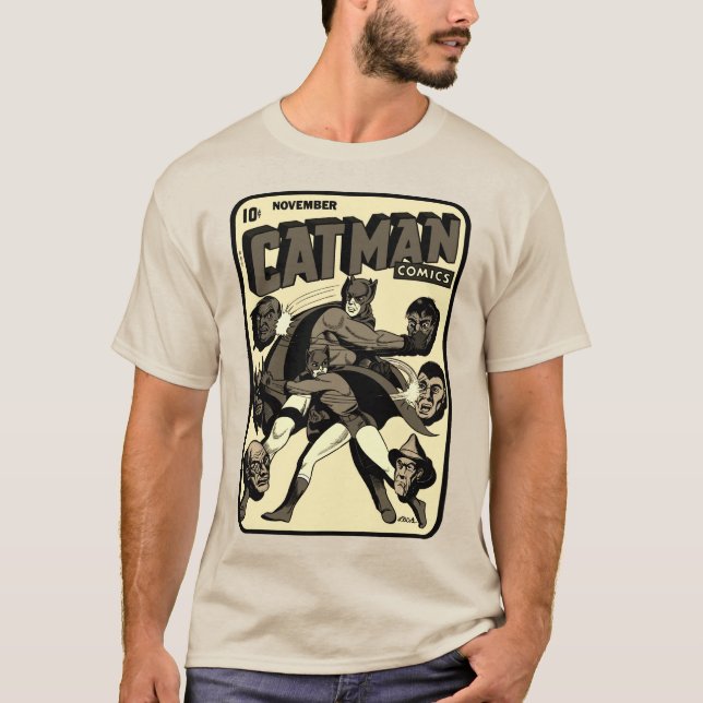 T-shirt Comics CAT-MAN des années 1940 (Devant)