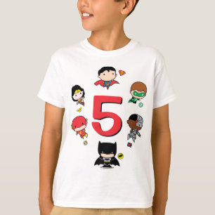 T-shirt Comics DC   Justice League - Anniversaire de Chibi