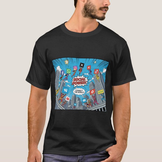 T-shirt Comics Social Media (Devant)