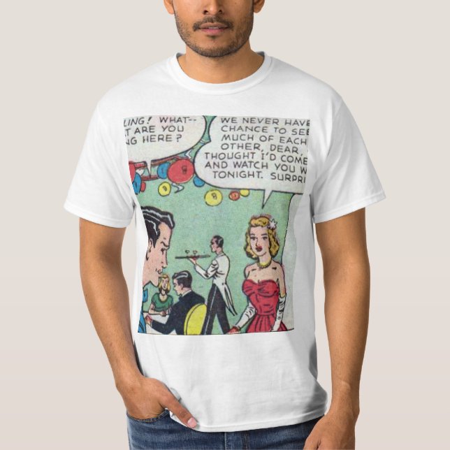 T-shirt Comique romantique de les années 50 (Devant)