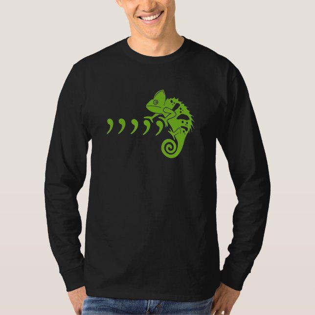 T-shirt Comma Chameleon Funny 80's Musique Lyrics Animaux (Devant)