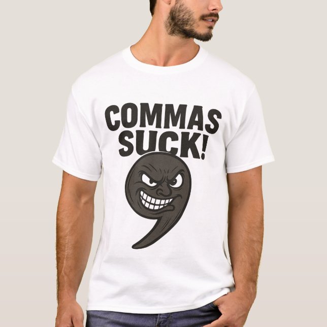 T-shirt comma, editing, editor, book (Devant)