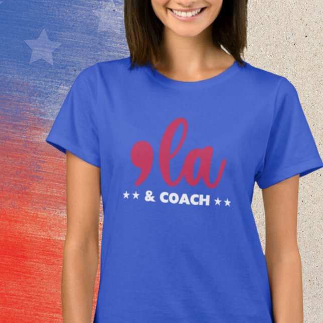 T-shirt Comma la & Coach Kamala Harris Blue (Créateur téléchargé)