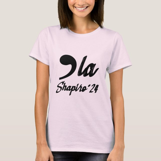 T-shirt Comma-La Kamala Harris Shapiro 2024 Cursive (Devant)