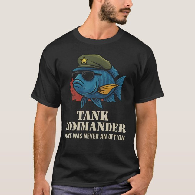 T-shirt Commandant de char - Drôle Poisson Cichlid (Devant)