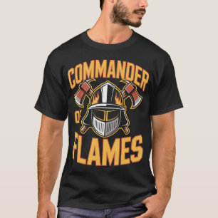 T-shirt Commandant des pompiers des flammes