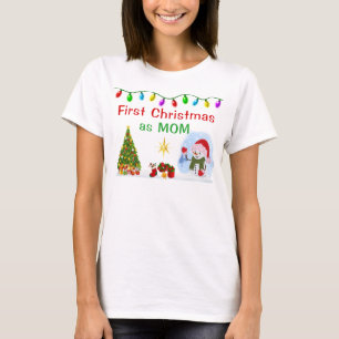 T-shirt Commande spéciale, premier Noël en tant que maman