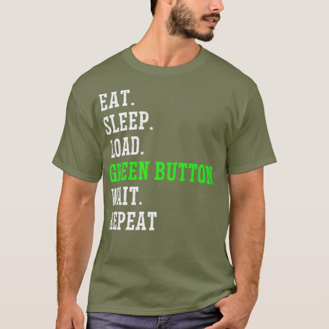 T-shirt Commandeur CNC Machiniste Funny Bouton vert (Devant)