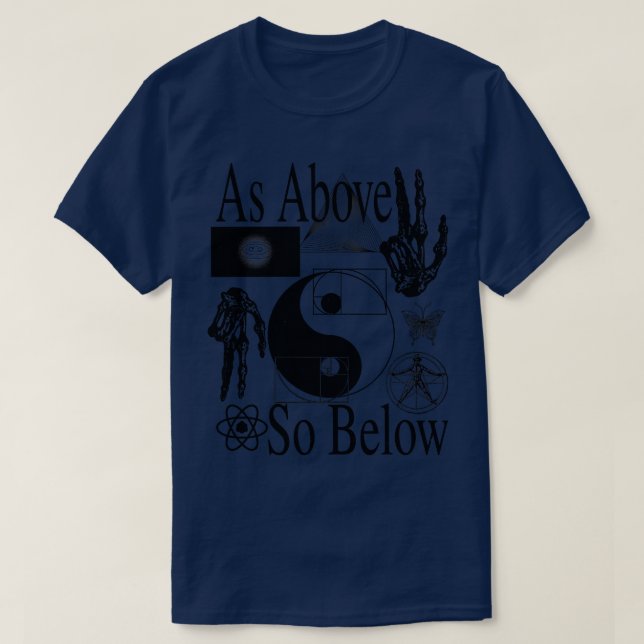 T-shirt Comme Ci-Dessus Ainsi Ci-Dessous Psychédélique Géo (Design devant)