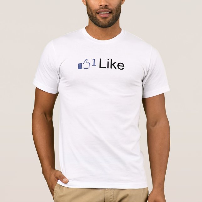 T-shirt "Comme" Facebook aimez la chemise de bouton (Devant)