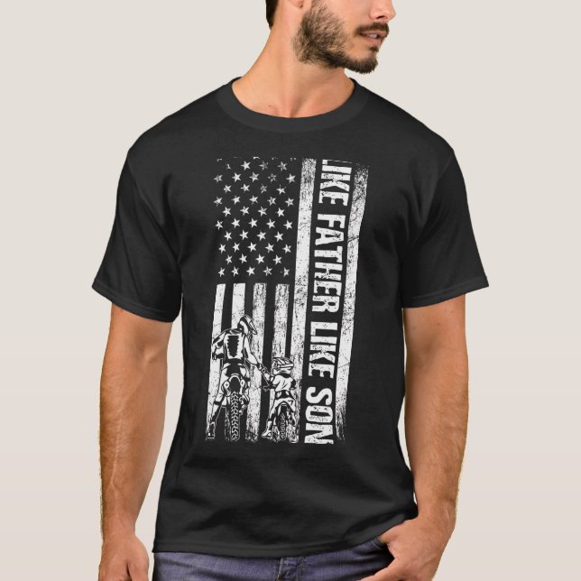 T-shirt Comme Père Comme Son Dirt Vélo Papa Motocross Faun (Devant)