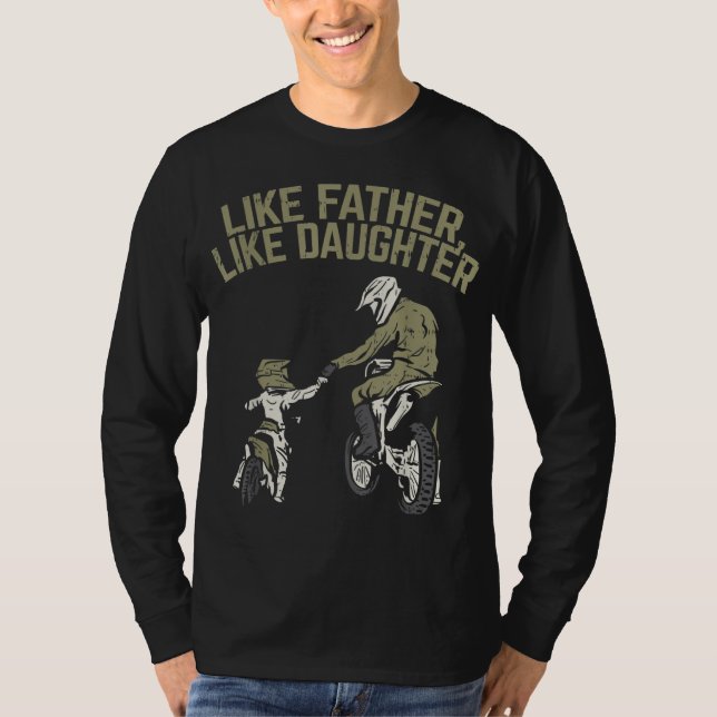 T-shirt Comme Père Fille Vélo Chemin Cute Matching Motoc (Devant)