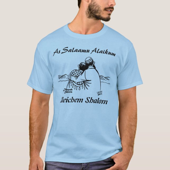 T-shirt Comme Salaamu Alaikum, Aleichem Shalom (Devant)