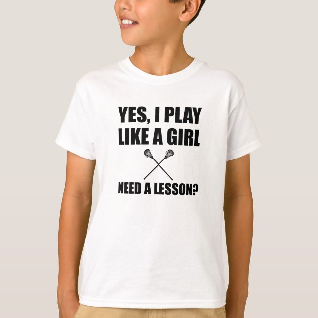 T-shirt Comme une lacrosse de fille (Devant)