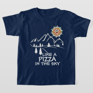 T-shirt comme une pizza dans le ciel