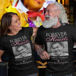 T-shirt commémoratif de funérailles roses noires