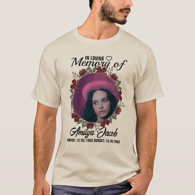T-shirt commémoratif personnalisé repos en paix |  (Devant)