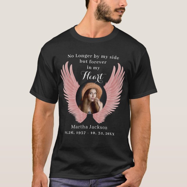 T-shirt commémoratif photo et ailes-anges (Devant)