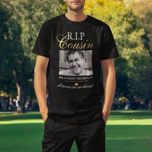 T-Shirt commémoratif pour cousin « R.I.P » avec ph