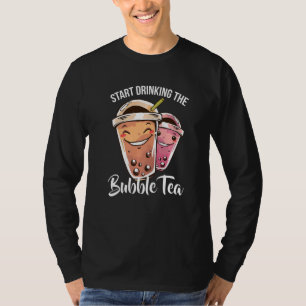 T-shirt Commencer À Boire Le Thé Bubble Boba Milk Tea Boba