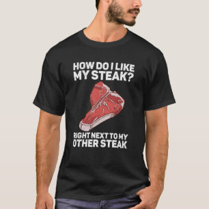 T-shirt Comment j'aime mon steak Steak cru Viande Nourritu