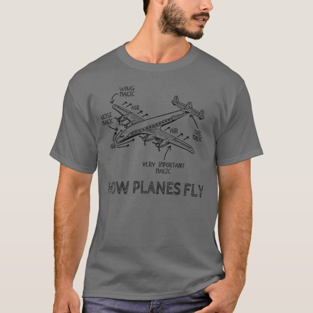 T-shirt Comment les avions volent drôle Avion Magique Aéro (Devant)