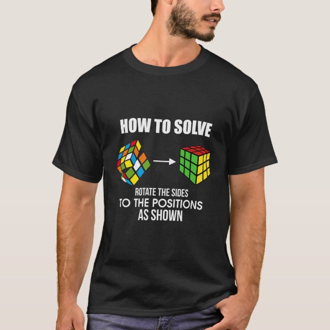 T-shirt Comment résoudre le casse-tête cube amusant cubing (Devant)