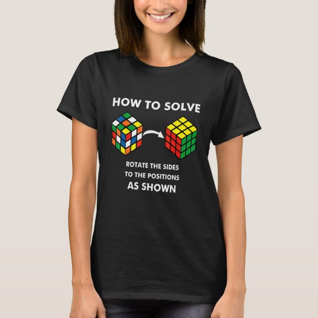 T-shirt Comment résoudre le casse-tête cube drôle vitesse  (Devant)