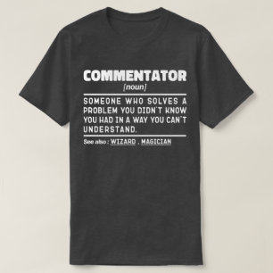 T-shirt Commentateur Noun Funny Sport Fan Citation Sarcast