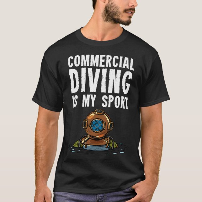T-shirt Commercial Diver Diving (Devant)