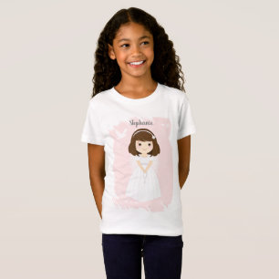 T-Shirt Communion Dove Brunette Girl