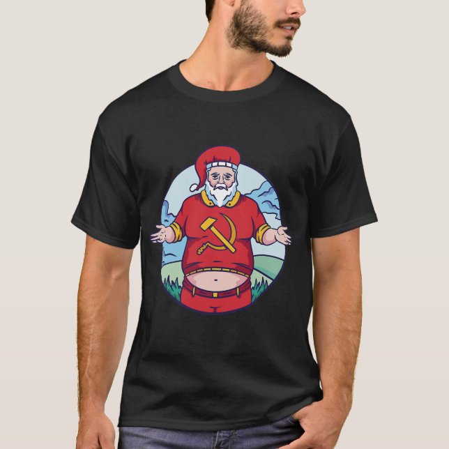 T-shirt Communiste drôle Père Noël Communistes de Noël  (Devant)