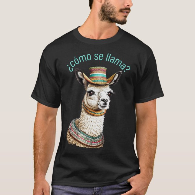 T-shirt ¿cómo se llama ? jeu de mots llama (Devant)