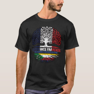 T-shirt Comores Comorien France Arbre Drapeau